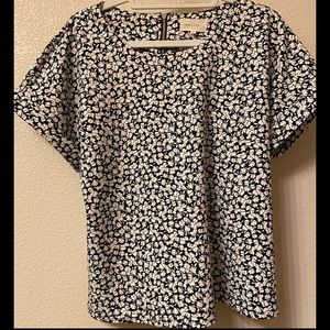 Black & White Floral Blouse